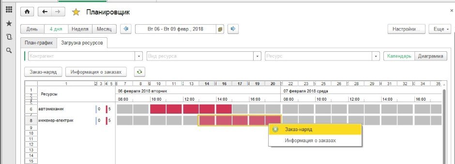 Создание и заполнение документа Заказ-наряд