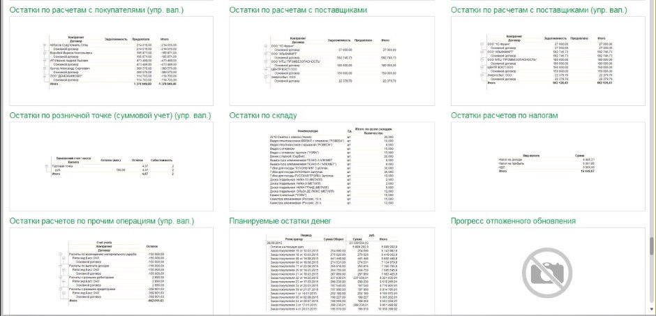 отчет остатки по расчетам