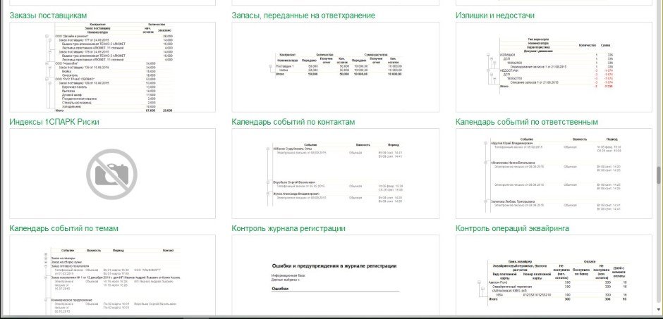 отчет запасы и недостачи
