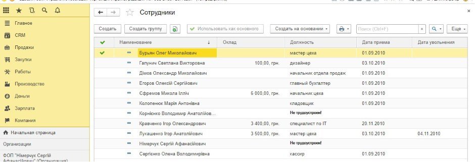 Зарплата и персонал 1c